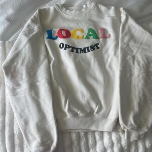 Madhappy Cream Crew Neck Sweater with Colorful Text